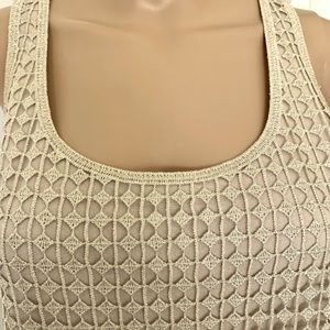 Beige Sleeveless Top, Lace overlay in the front